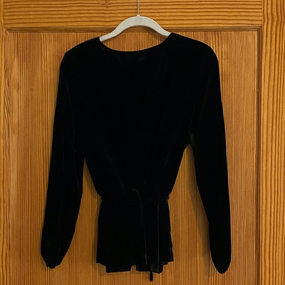 JCREW Faux Wrap Top in Drapey Velvet - Picture 3 of 8